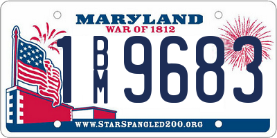 MD license plate 1BM9683