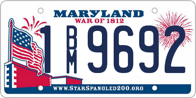 MD license plate 1BM9692