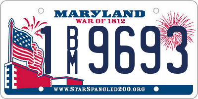 MD license plate 1BM9693