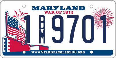 MD license plate 1BM9701