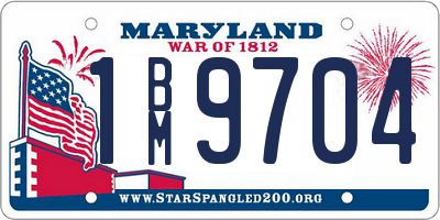 MD license plate 1BM9704