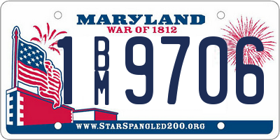 MD license plate 1BM9706