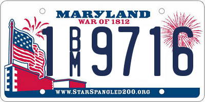 MD license plate 1BM9716