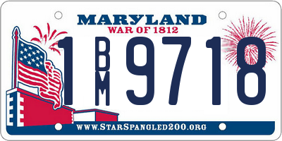 MD license plate 1BM9718