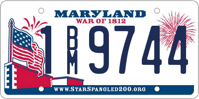 MD license plate 1BM9744