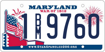 MD license plate 1BM9760