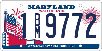 MD license plate 1BM9772