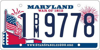 MD license plate 1BM9778