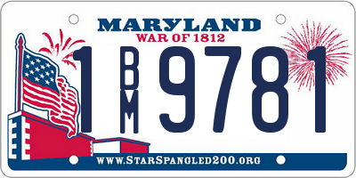 MD license plate 1BM9781