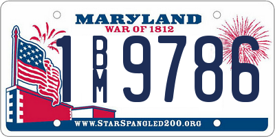 MD license plate 1BM9786