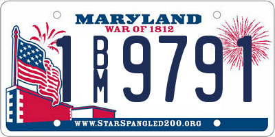 MD license plate 1BM9791
