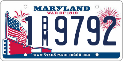 MD license plate 1BM9792