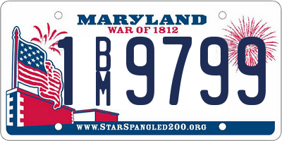 MD license plate 1BM9799