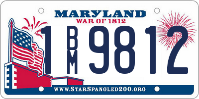 MD license plate 1BM9812