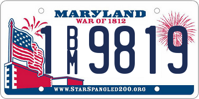 MD license plate 1BM9819