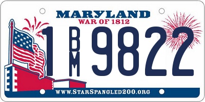 MD license plate 1BM9822
