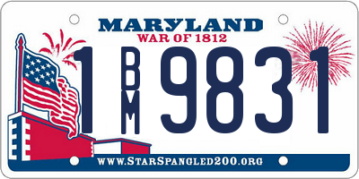 MD license plate 1BM9831