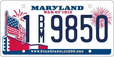 MD license plate 1BM9850