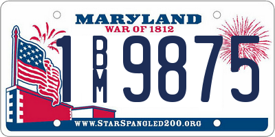MD license plate 1BM9875