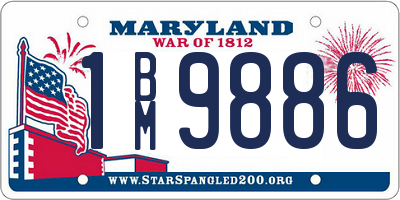 MD license plate 1BM9886