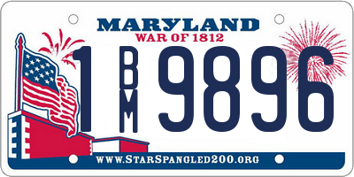 MD license plate 1BM9896
