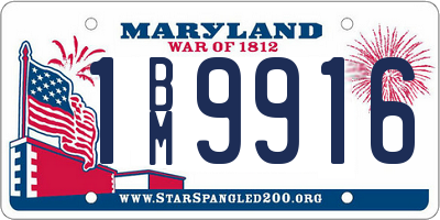 MD license plate 1BM9916
