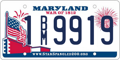 MD license plate 1BM9919