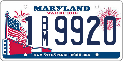 MD license plate 1BM9920