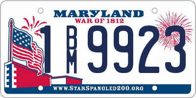 MD license plate 1BM9923