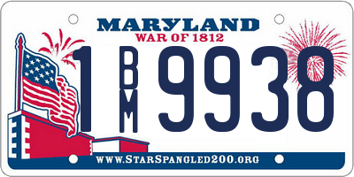 MD license plate 1BM9938