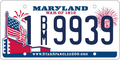MD license plate 1BM9939