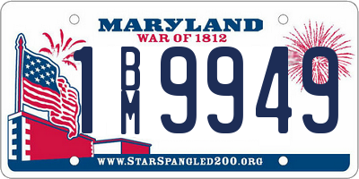 MD license plate 1BM9949