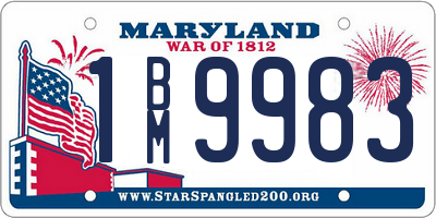 MD license plate 1BM9983