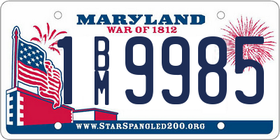 MD license plate 1BM9985