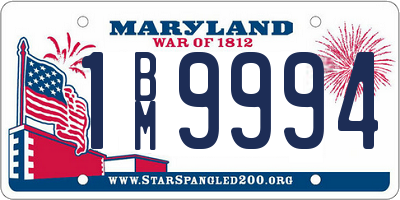 MD license plate 1BM9994