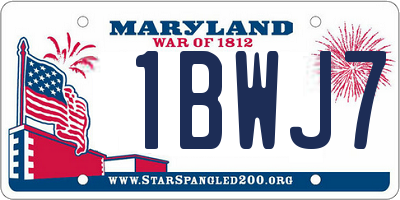 MD license plate 1BWJ78