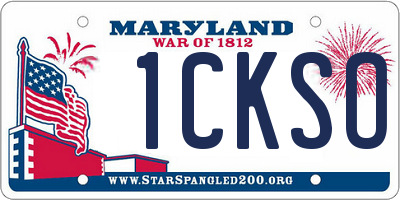 MD license plate 1CKSO5