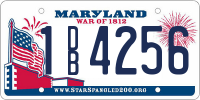 MD license plate 1DB4256
