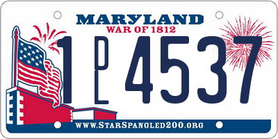 MD license plate 1DL4537