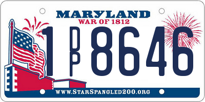 MD license plate 1DP8646
