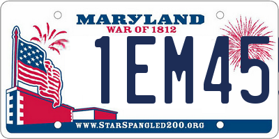 MD license plate 1EM455