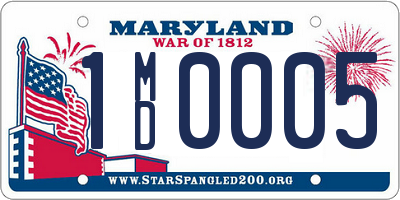 MD license plate 1MD0005