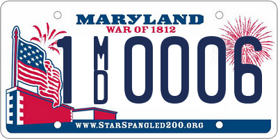 MD license plate 1MD0006