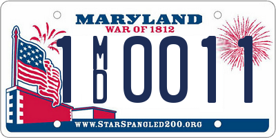 MD license plate 1MD0011