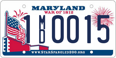 MD license plate 1MD0015