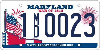 MD license plate 1MD0023