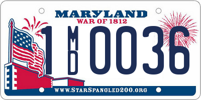 MD license plate 1MD0036