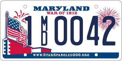 MD license plate 1MD0042