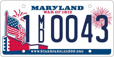 MD license plate 1MD0043