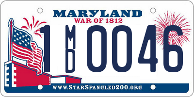 MD license plate 1MD0046